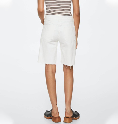 Women White Pure Cotton Denim Shorts